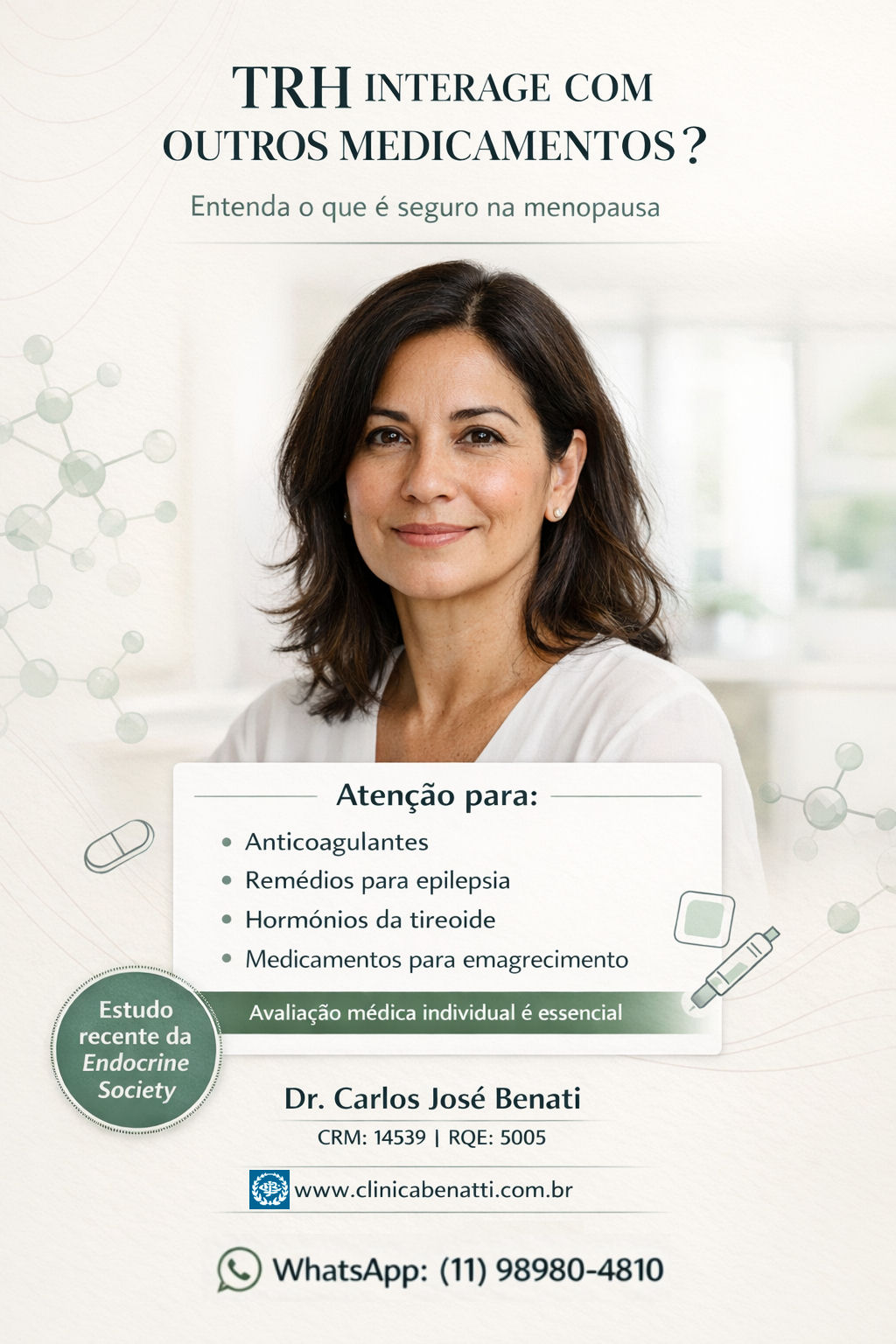 A Terapia de Reposição Hormonal (TRH) interage com outros medicamentos?