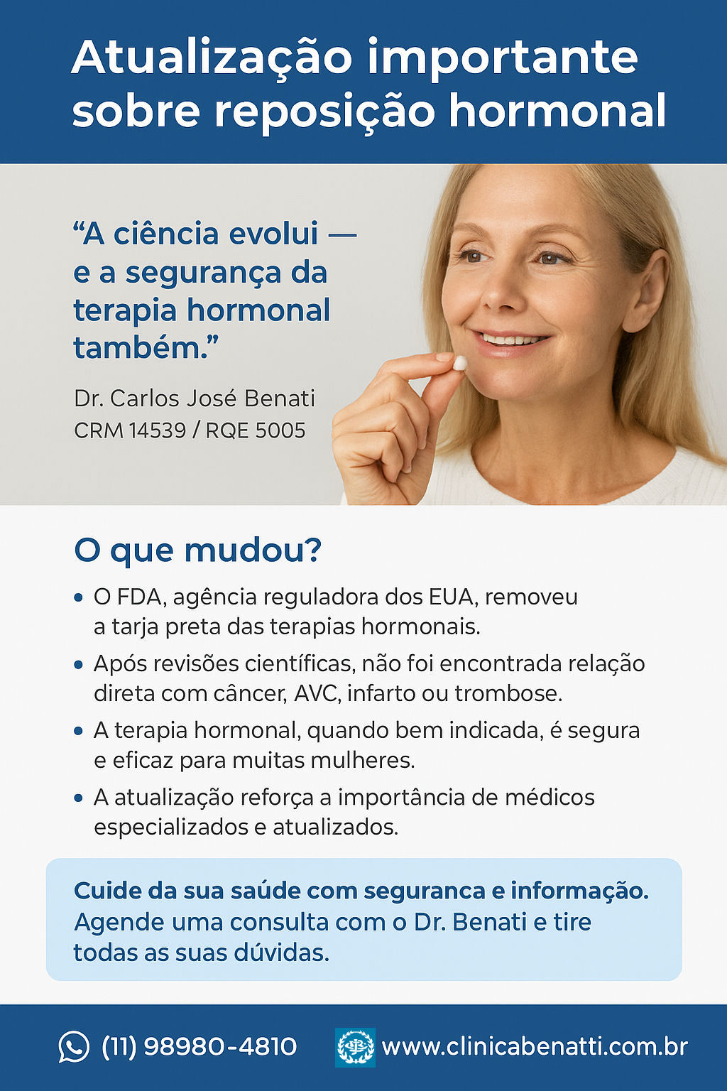 Atualização importante sobre reposição hormonal