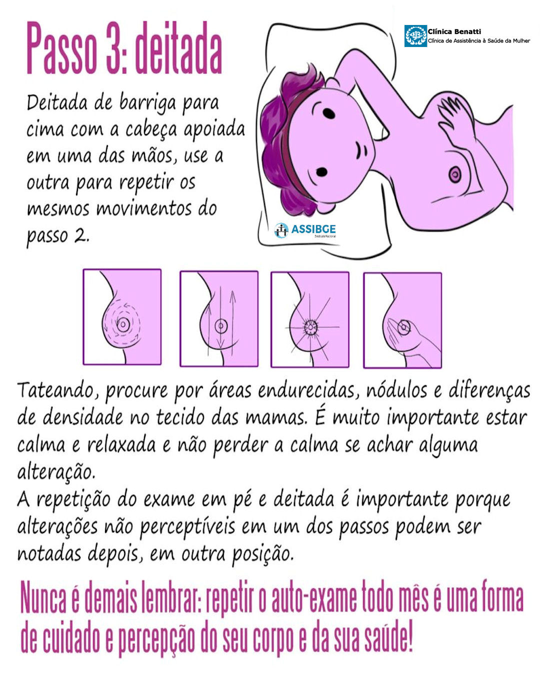 Auto-Exame de Mamas - Deitada