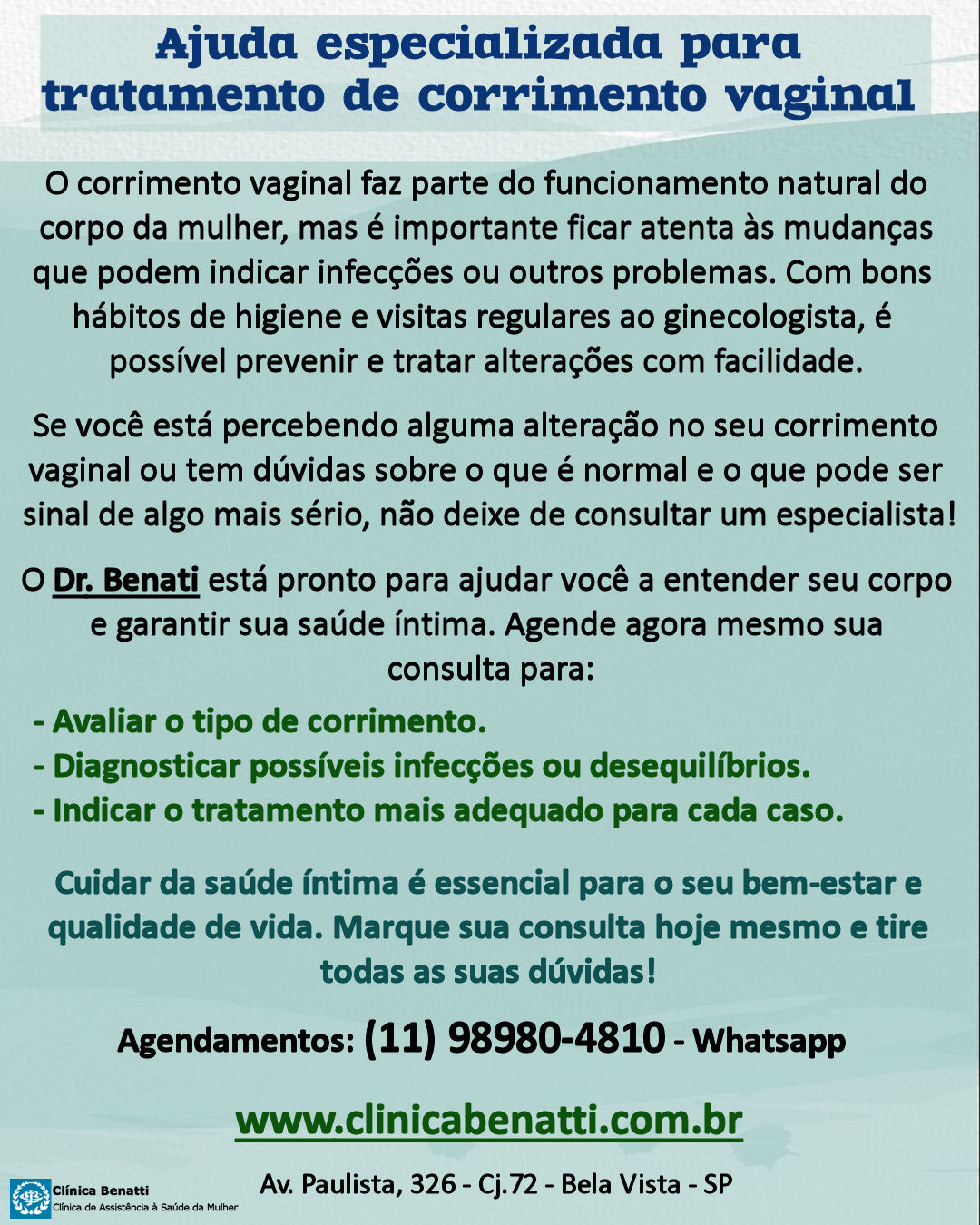 Corrimento Vaginal: Saiba Identificar os Tipos, Causas e Quando Procurar um Ginecologista!