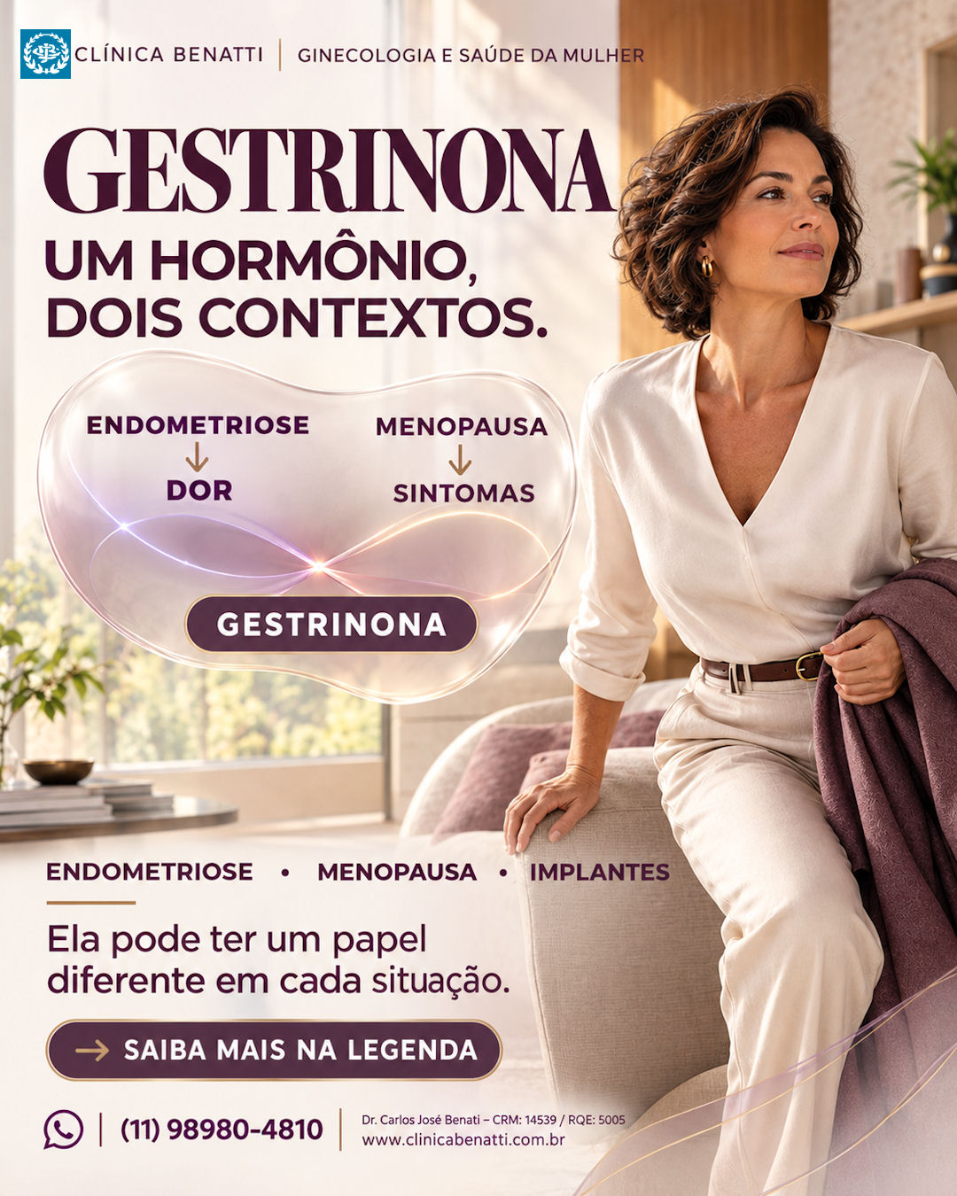 Gestrinona e implantes hormonais relacionados à endometriose e menopausa
