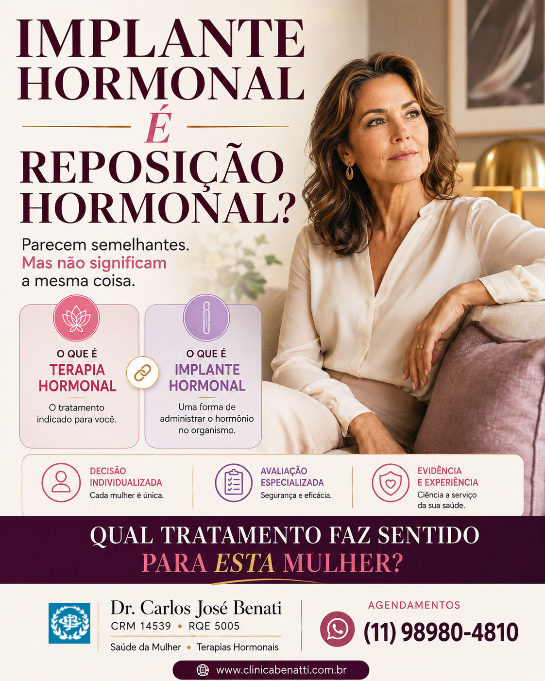 Diferença entre implante hormonal e reposição hormonal
