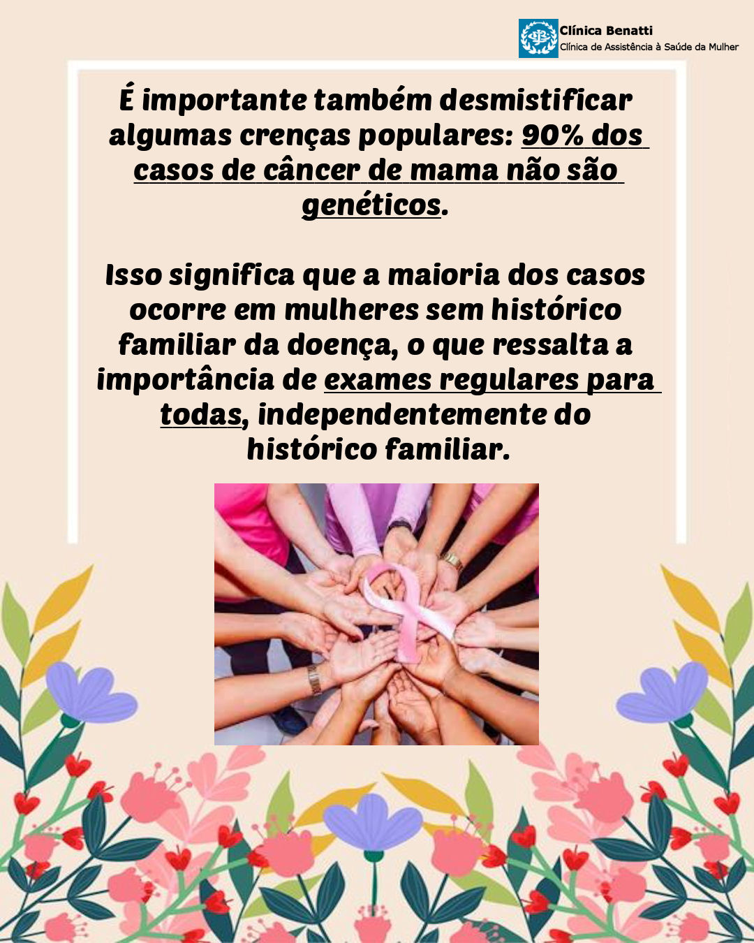90% dos casos de câncer de mama não são genéticos