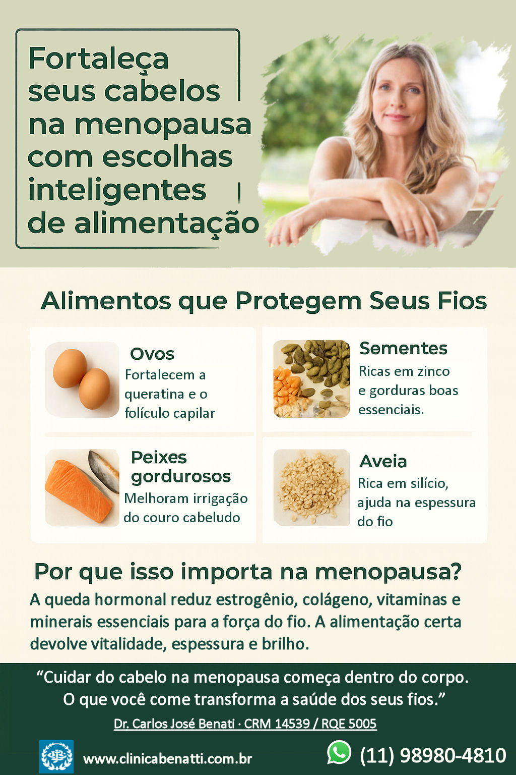 Menopausa: Como a Alimentação Certa Fortalece seus Cabelo