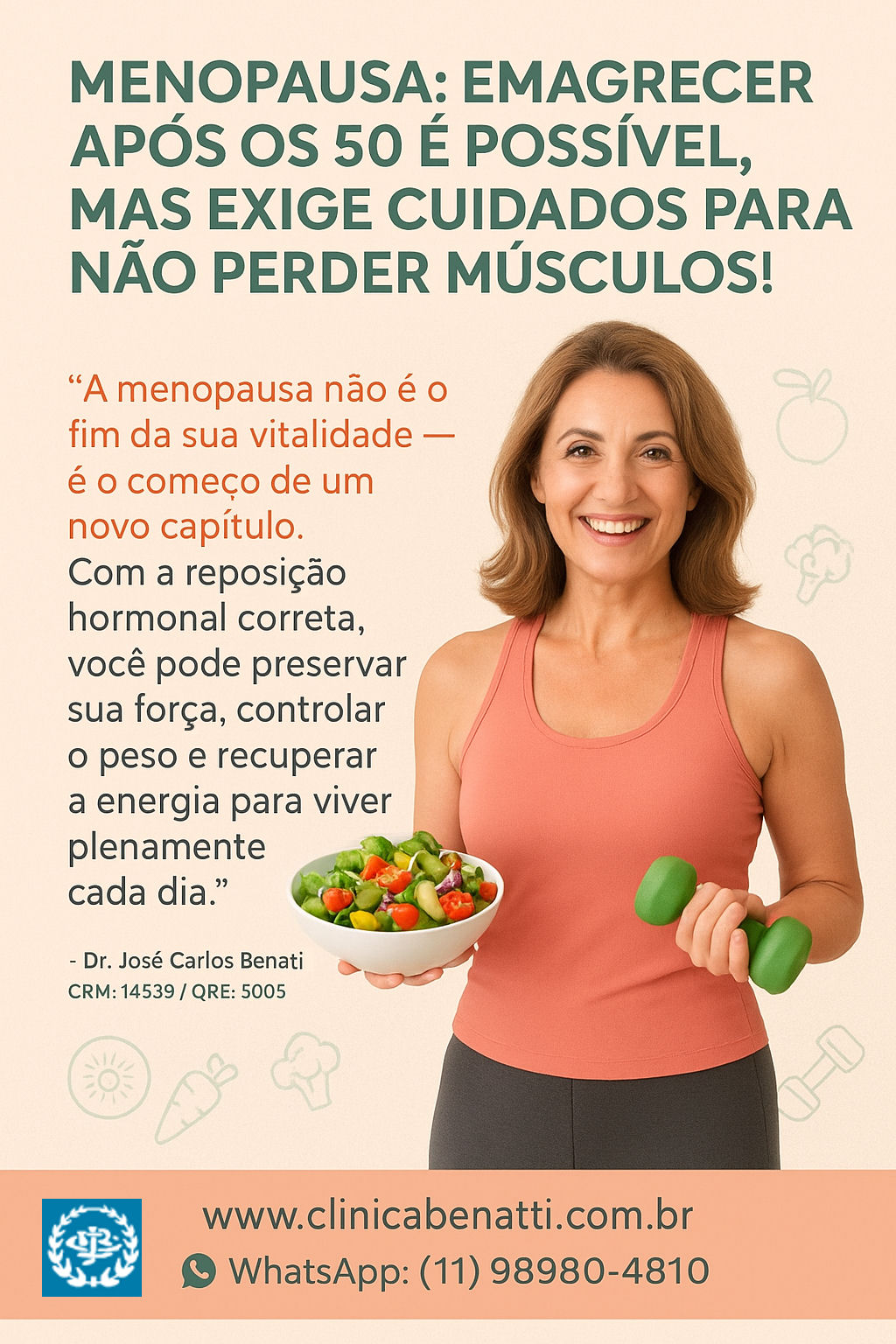 Menopausa: emagrecer após os 50 é possível, mas exige cuidados para não perder músculos!