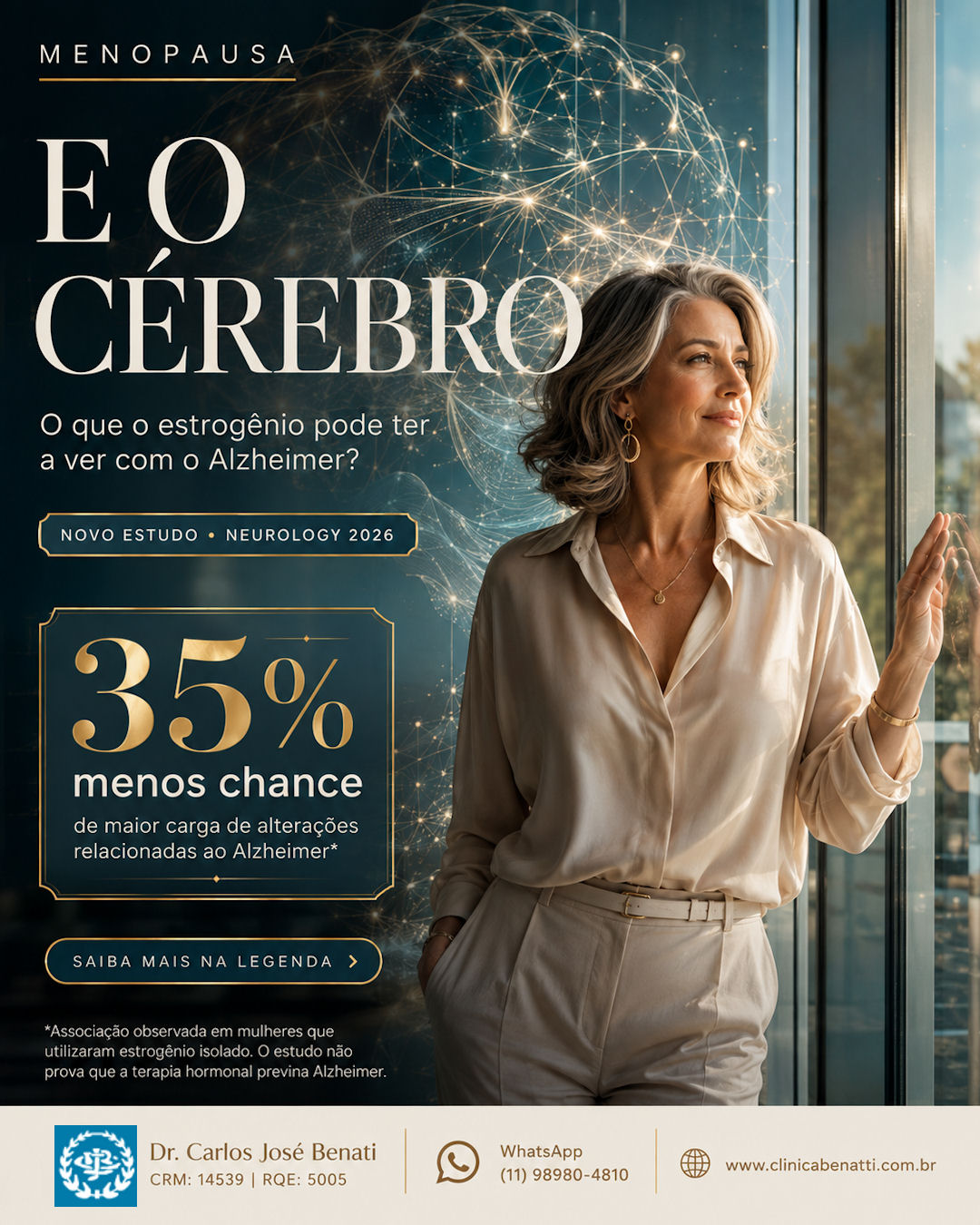Menopausa, estrogênio, terapia hormonal e saúde do cérebro