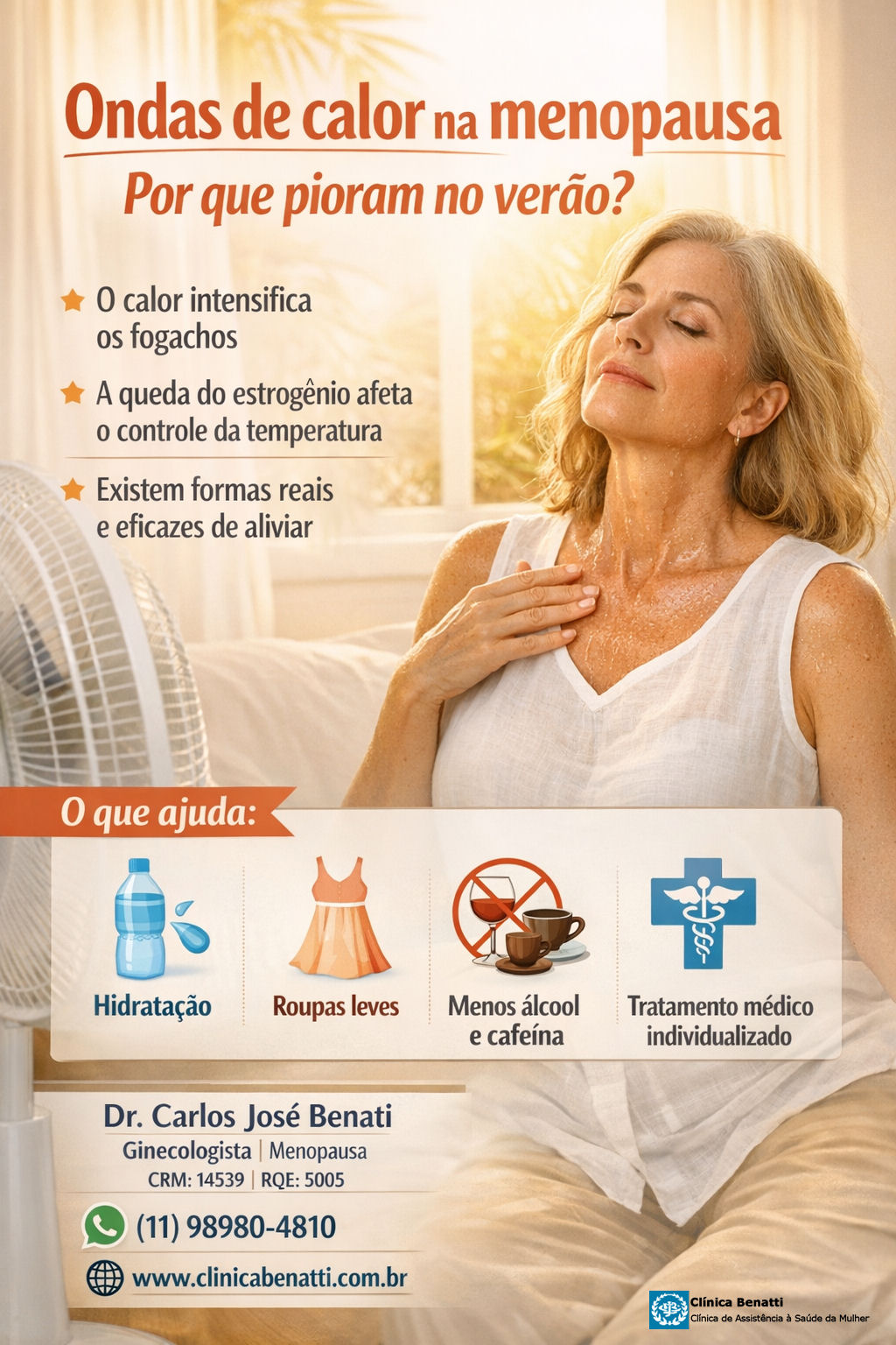 Ondas de calor na menopausa: por que pioram no verão e como aliviar?