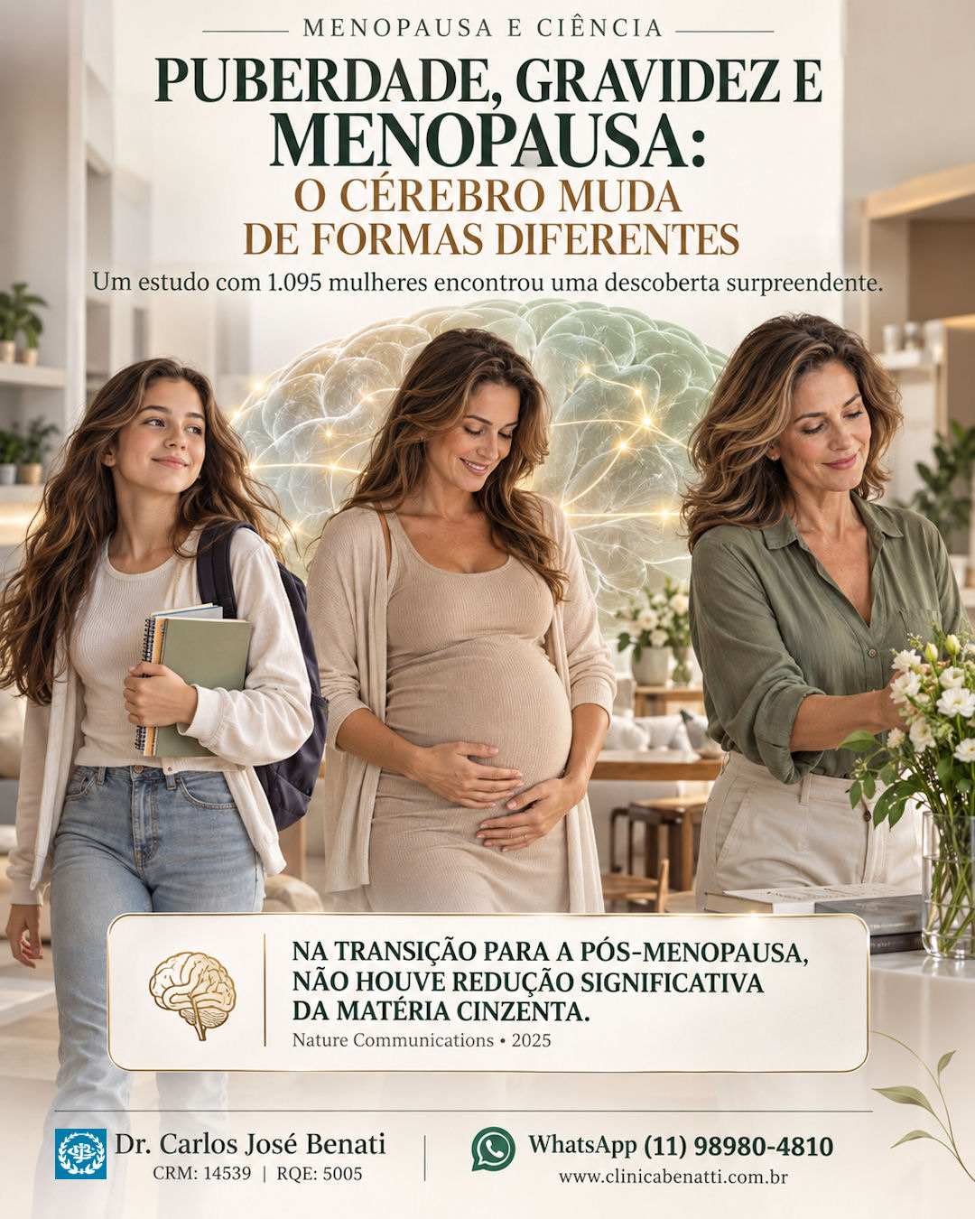 Mudanças no cérebro durante a puberdade, gravidez e menopausa