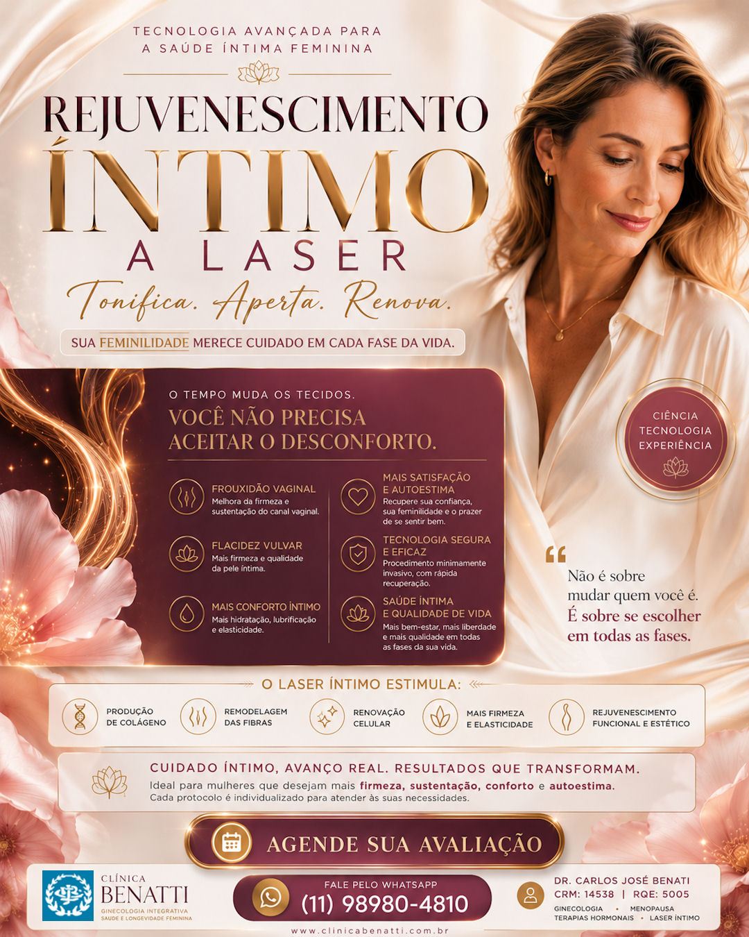 Rejuvenescimento íntimo a laser para firmeza, sustentação e conforto