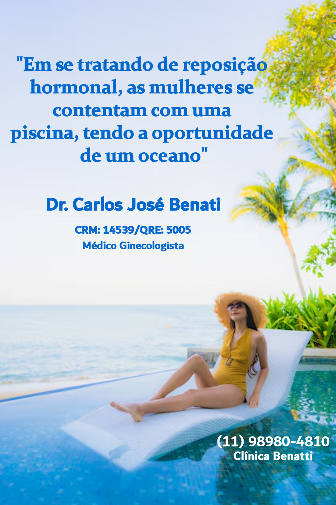 Quando falamos de reposição hormonal, muitas mulheres acabam se contentando com o mínimo, como uma piscina, ao invés de enxergar o vasto oceano de possibilidades que esse tratamento pode proporcionar.