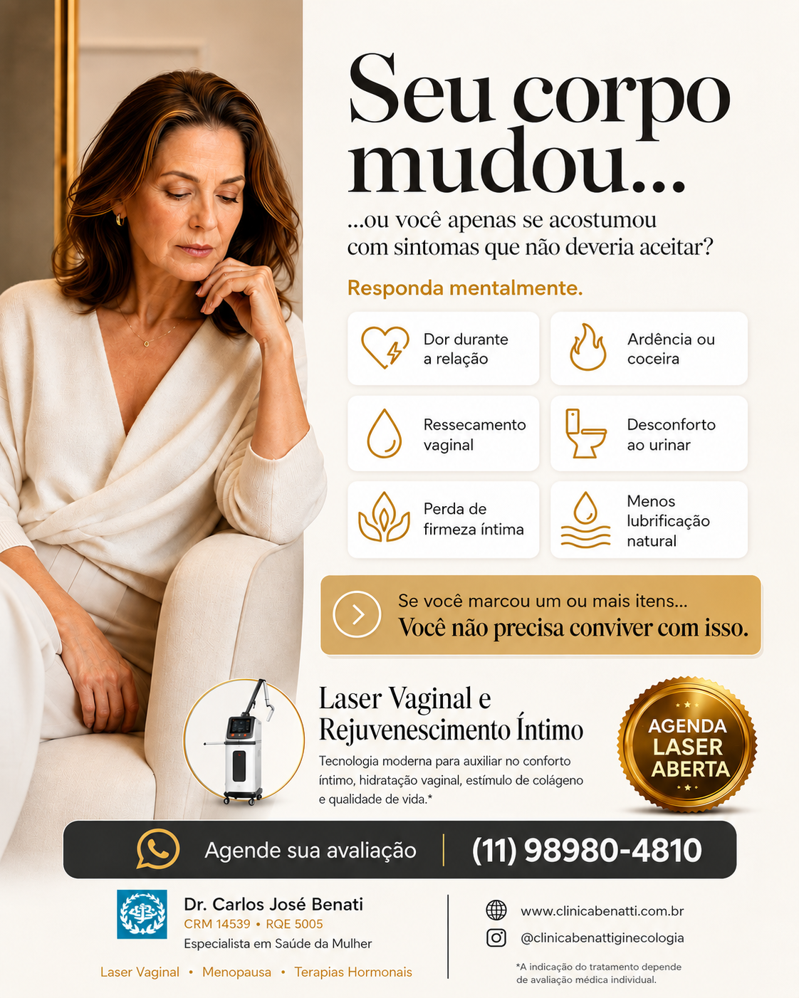 Laser Vaginal e Rejuvenescimento Íntimo para saúde e conforto da mulher
