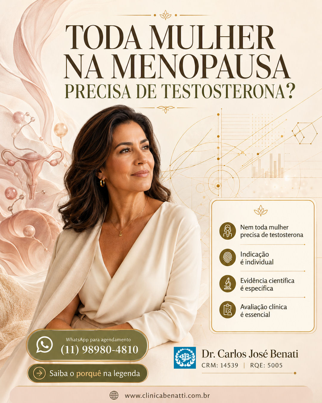 Testosterona na menopausa e saúde da mulher