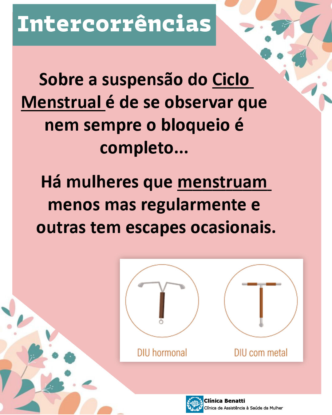 Intercorrências devido ao uso do DIU